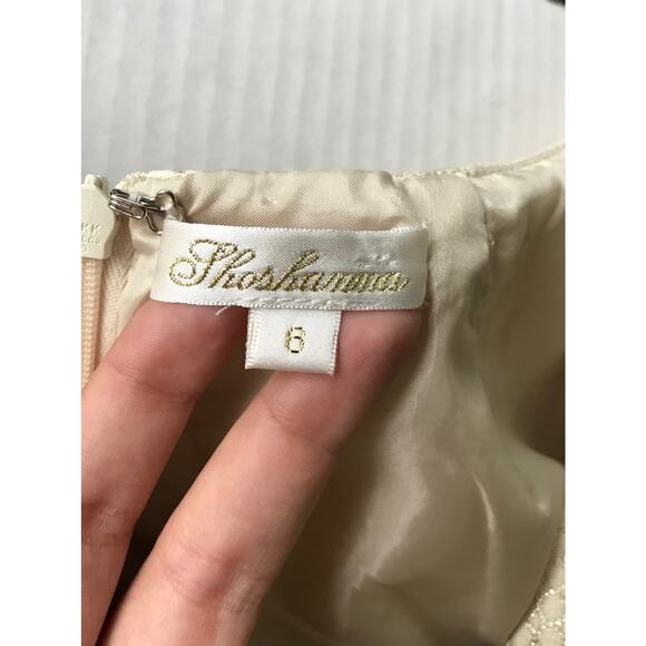 Shoshanna Liana Metallic Gold White Fit&Flare Dress size 6 - Picture 10 of 13